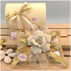 Bomboniere nozze d'oro Rosa Capodimonte