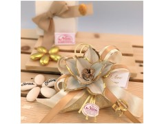 Bomboniere 50 Anniversario di nozze fiore oro