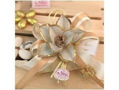 Bomboniere 50 Anniversario di nozze fiore oro