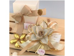 Bomboniere 50 Anniversario di nozze fiore oro