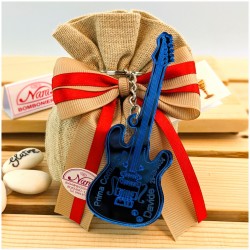 Bomboniera Tema Musica Portachiavi personalizzato Chitarra ellettrica e Classica in plex