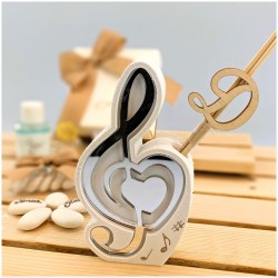 Bomboniera a tema Musica Profumatore chiave di Violino (di sol)