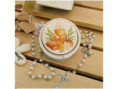 Scatolina porta Rosario simbolo comunione