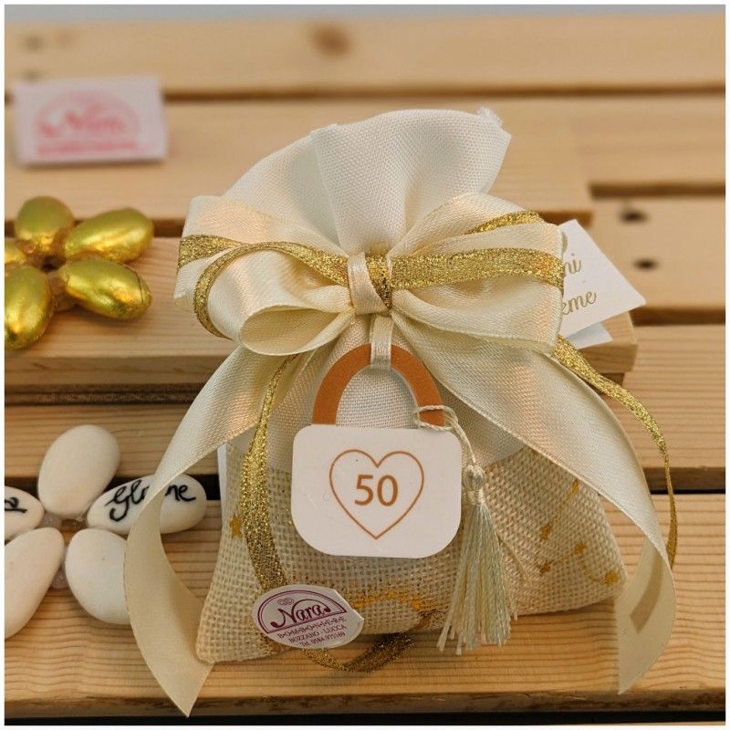 Bomboniere per 50 anni di Matrimonio lucchetto con simbolo