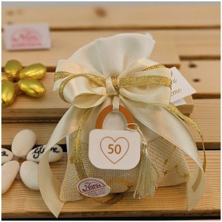 Bomboniere per 50 anni di Matrimonio lucchetto con simbolo