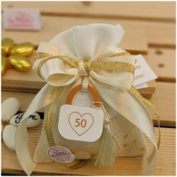 Bomboniere per 50 anni di Matrimonio lucchetto con simbolo
