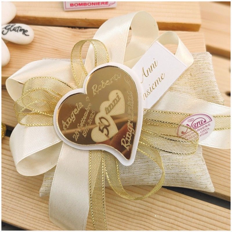 Cuore Personalizzato calamita Nozze d'oro