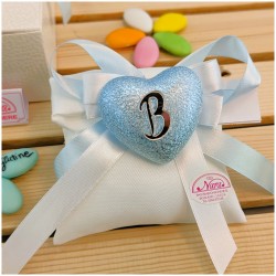 Bomboniere cuore azzurro gold Claraluna