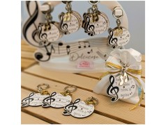 Bomboniera tema musica Portachiavi Con frasi e chiave di violino