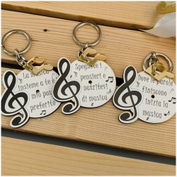 Bomboniera tema musica Portachiavi Con frasi e chiave di violino