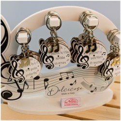 Bomboniera tema musica Portachiavi Con frasi e chiave di violino