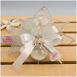 Bomboniere Nozze diamante 60 anni Clessidra in vetro con applicazione