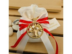 Bomboniera Cresima Portachiavi albero della vita oro