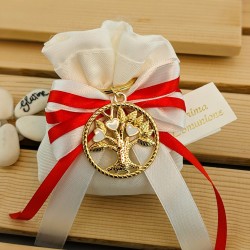 Bomboniera Cresima Portachiavi albero della vita oro