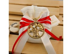 Bomboniera Cresima Portachiavi albero della vita oro