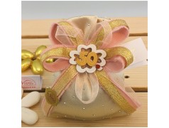 Sacchettini nozze D'oro con quadrifoglio