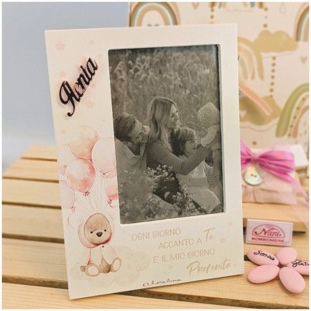 Portafoto Claraluna con Orso Rosa