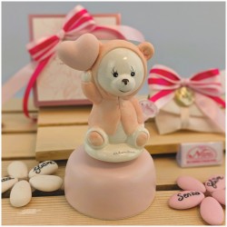 Orsetto Rosa Bomboniera Claraluna clarion