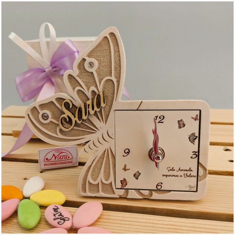 Bomboniere Farfalla Orologio Profumatore e Portafoto