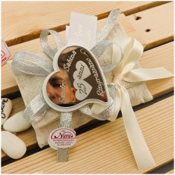 Cuore Personalizzato calamita Nozze d'argento
