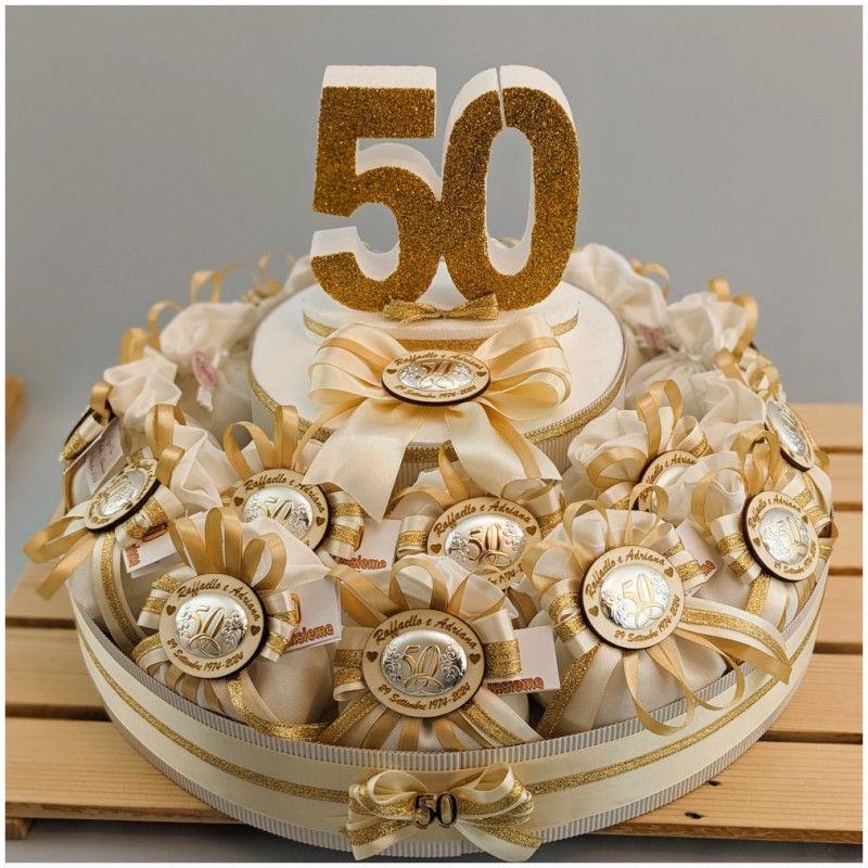 Torta di Bomboniere Cinquantesimo di Matrimonio