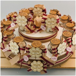 Torta di Barattolini Bomboniere quadrifoglio personalizzato