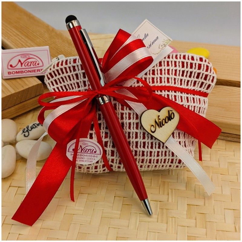 Bomboniera Cresima originali penna touch Rossa