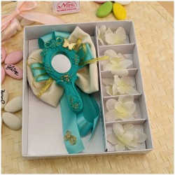 Bomboniera per Comunione Specchio per Principesse verde oltremare