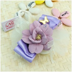 Rose Satinate Bomboniere Capodimonte con saponette rosa