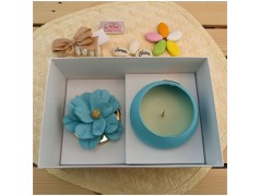 Candele Bomboniere con fiore di Capodimonte