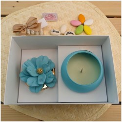 Candele Bomboniere con fiore di Capodimonte