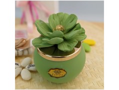 Candele Bomboniere con fiore di Capodimonte verde macha