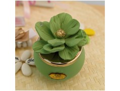 Candele Bomboniere con fiore di Capodimonte verde macha