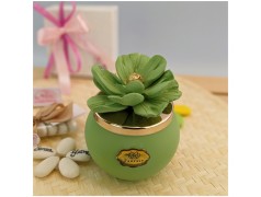 Candele Bomboniere con fiore di Capodimonte verde macha