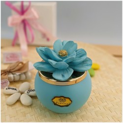 Candele Bomboniere con fiore di Capodimonte