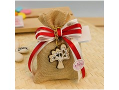 Bomboniera Cresima Portachiavi albero della vita bicolor