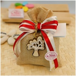 Bomboniera Cresima Portachiavi albero della vita bicolor