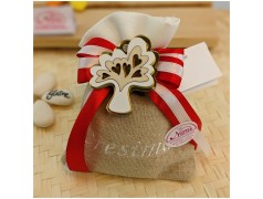 Bomboniera Cresima Calamita Albero della vita Bianco e legno