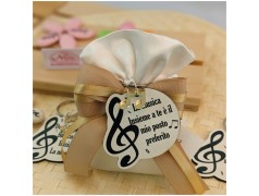 Bomboniera tema musica Portachiavi Con frasi e chiave di violino