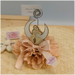 Memoclip bomboniera segnaposto con sposini sulla luna