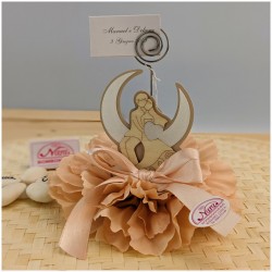 Memoclip bomboniera segnaposto con sposini sulla luna