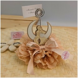 Memoclip bomboniera segnaposto con sposini sulla luna