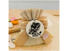 Bomboniere Hockey portachiavi in legno
