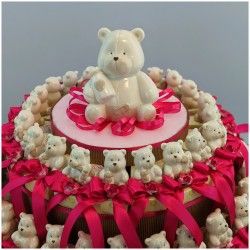 Torte di Bomboniere con orsachiotti in porcellana