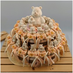 Torte di Bomboniere con orsachiotti in porcellana