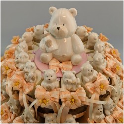 Torte di Bomboniere con orsachiotti in porcellana