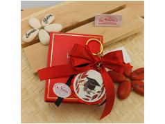 Scatolina Bomboniere laurea Tocco portachiavi