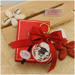 Scatolina Bomboniere laurea Tocco portachiavi