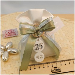Portachiavi Bomboniere anniversario con 25
