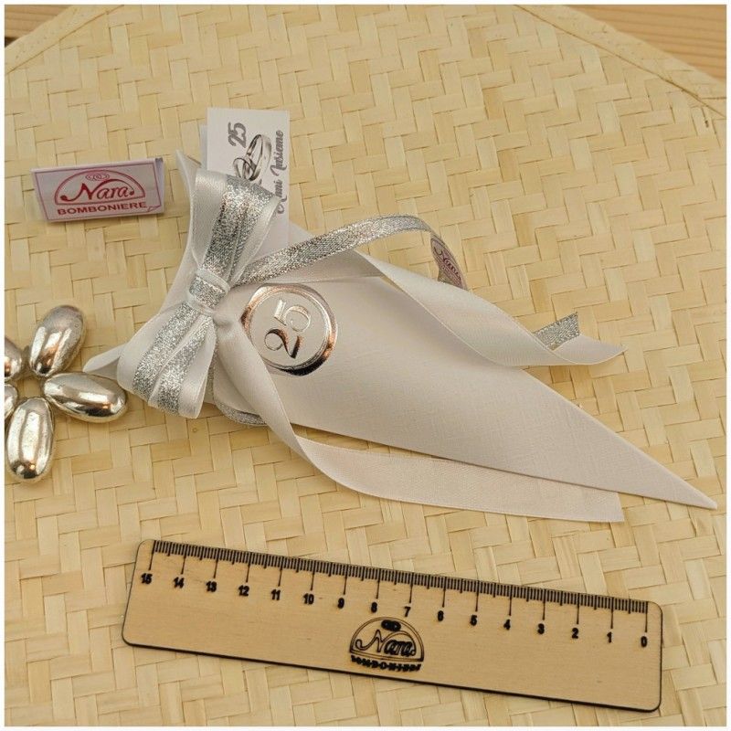 Coni portaconfetti nozze d'argento